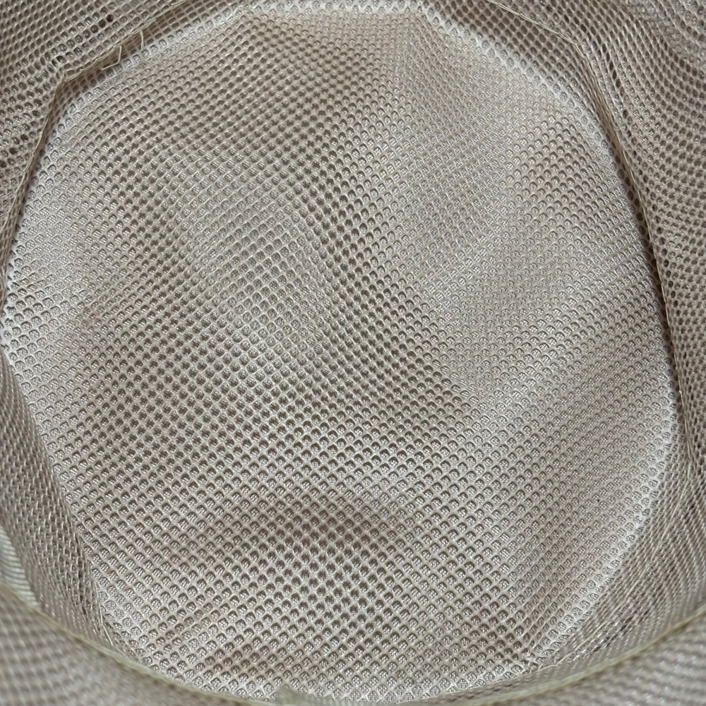 VTG Bucket Hat Cream Union Made Birdcage Veil Copper Satin Ribbon Band - Picture 11 of 15